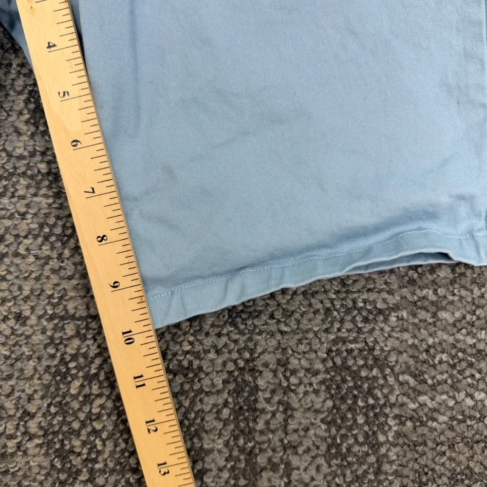 Polo Ralph Lauren Chino Shorts Mens 34 Light Blue Solid Cotton Blend Flat Front